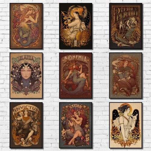 5D Diamond Painting Mucha Drawing Poster Diamond Embroidery Cross Stitch Kits Room Decoration Gift