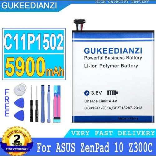 5900mAh GUKEEDIANZI Battery C11P1502 for ASUS ZenPad 10 Z300C Z300CL Z300CG Z300M P023 P01T 10.1 Big Power Bateria