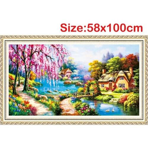 5D DIY Diamond Painting AB Diamond Embroidery Landscape Sale Round Diamond Mosaic Cross Stitch Set Home Decor 58x100CM