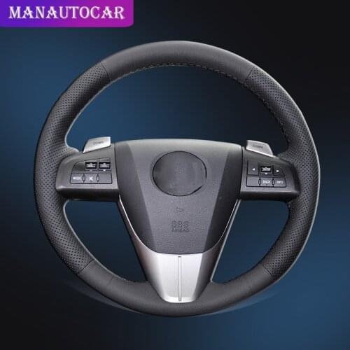 Car Braid On The Steering Wheel Cover for Mazda 3 Axela 2008-2013 Mazda CX-7 CX7 2010-16 Mazda 5 2011-2013 DIY Auto Wheel Covers