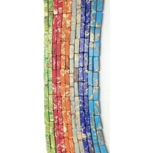 Free delivery AAA Natural Imperiali 4*13mm Square Natural Emperor Stone Beads For Jewelry Making Diy Bracelet Necklace Strand 15