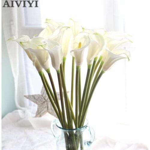Big 67cm Real Touch Calla Lily Artificial Flowers Wedding Decorative Flowers Fake Flowers Wedding Party Decoration Accessories