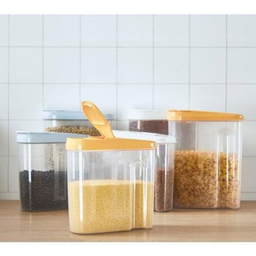 Household Kitchen Transparent Sealed Cans Plastic Covered Food Grains Storage Jar Refrigerator Milk Powder Snack Storage Box