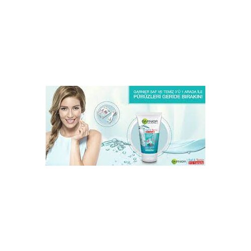 Garnier Pure & Clean 3-in-1 Cleaning Gel Against Grease and Roughness 150 Ml FREE SHİPPİNG