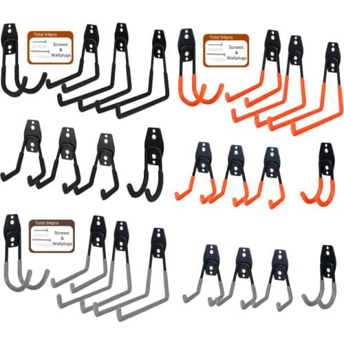 DRELD 8Pcs/set Wall Mount Garage Bike Hanger Hook Heavy Duty Metal Hooks Garden Bathroom Organizer Hooks Kitchen Storage Tools