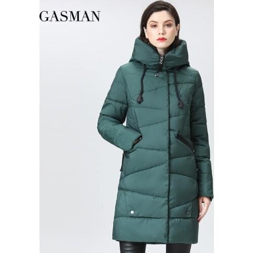 GASMAN womens winter coats 2021 fashion Brand down jacket Zipper long Female outwear Hooded Windproof warm Women coat 17088