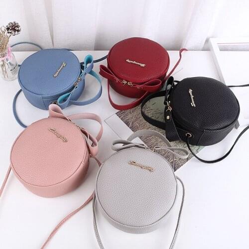 Litchi bag Korean version of the new personality simple handbag Shoulder Messenger Bag Portable Small Fresh Round Bag yj0005