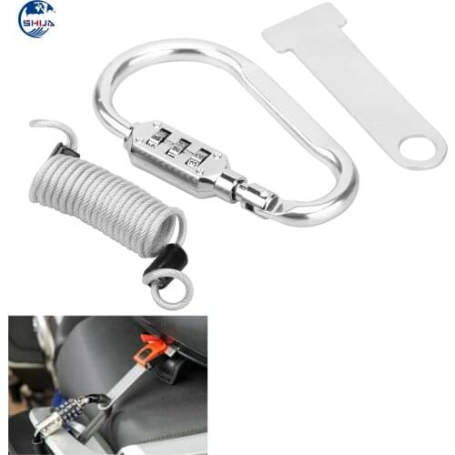 Motorcycle Bicycle Helmet Security Locks 3 Digit Combination Lock Travel Luggage Suitcase Code Padlock & T-bar Tool & Cable