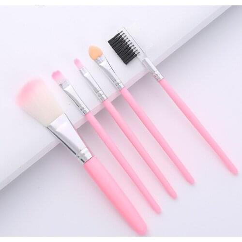 5pcs Professional Makeup Brushes Kit Set Powder Eyeshadow Eyelash Plastic Handle Cosmetic Tool Make up Brush