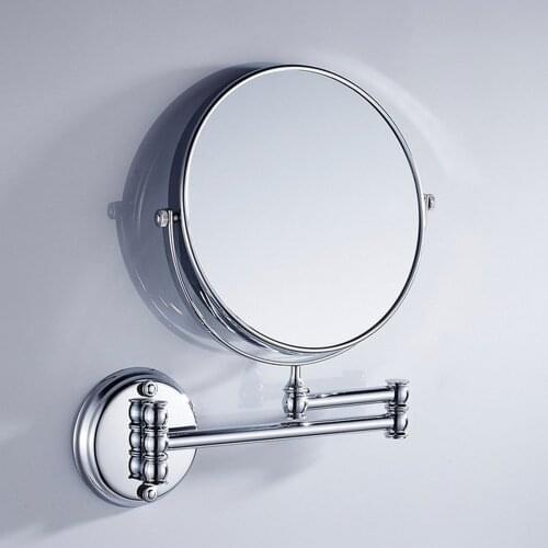 Wall Mounted Bathroom Mirror 8 inch Makeup Mirror 3X Magnification Adjustable Cosmetic Mirror Wall Mirrors Touch Dimming Mirrors