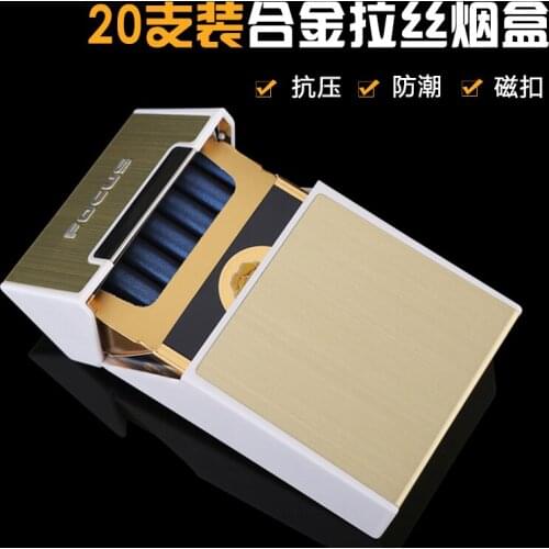 New 1pcs Black Light Aluminum Cigarette Cigar Pocket Box Holder Container Storage Case For hard box fc302