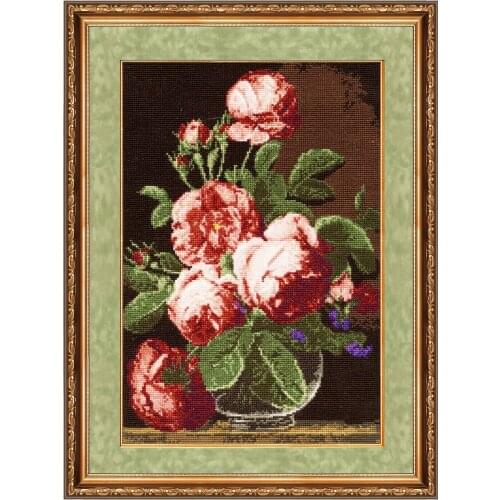 2020 New Arrival Embroidery English Roses Cross Stitch for Free with 14CT Aida Counted Canvas & Free Shipping for Home Decor