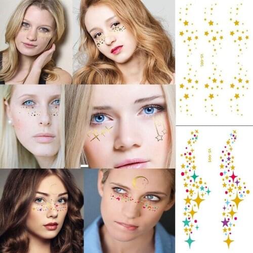 Waterproof Transfer Temporary Tattoos glitter Fake Sticker Body Sleeve Rhinestones For Face Cool Stuff Sexy Stickers