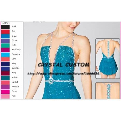 Crystal Custom Figure Skating Dress Girls New Brand Ice Skating Clothes For Competition DR4672