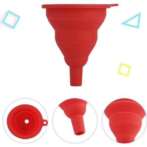 Protable Mini Silicone Gel Foldable Collapsible Style Funnel Hopper Kitchen Tool Practical Home Water Filler Tool