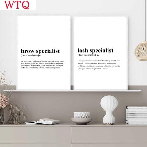 Lash Specialist Quotes Canvas Poster Brow Specialist Wall Art Prints Eyelash Eyebrow Painting Picture Beauty Salon Room Decor