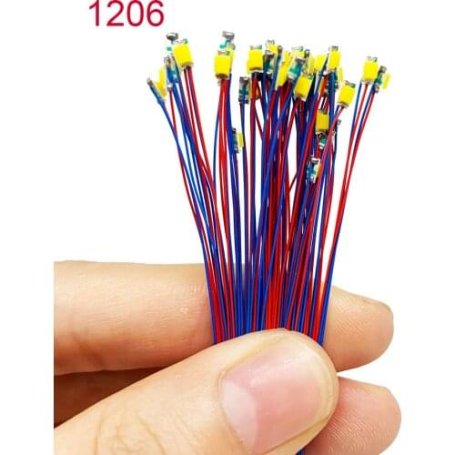 Wired Led SMD 1206 3V Led Lamp Models Train Pre-soldered Micro Litz For Train Railway Landscapehobby model kit railway Lighting