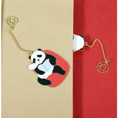 Cute Panda Metal Animal Bookmarks for Book Chinese Style Gift for Student Stationery