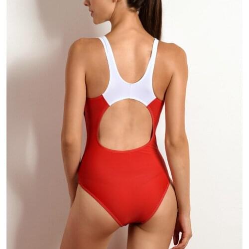 Sports One Piece Swimsuit 2021 Competition Swimwear Women Patchwork Swimming Suits for Women Racerback Bathing Suits