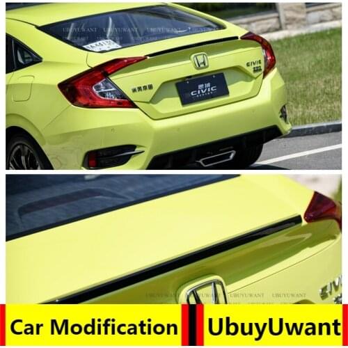 UBUYUWANT For Honda Civic 2015-2018 lip Spoiler ABS Plastic Unpainted Primer Color Car Tail Wing Decoration Rear Trunk Spoiler