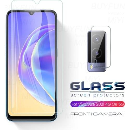 Tempered glass for vivo v21e vivov21e glass camera protective cover on vovi v21 e v 21e 4g 5g 2021 6.44'' screen protectors film