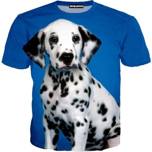 XS-7XL Animal Dog T-Shirt 3D Print Forest Cartoon Dalmatian T-Shirt Beach Sports Compression Shirt Beach Leisure Dog T-Shirt 01