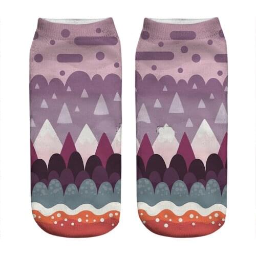 Womens socks kawaii Abstract Pattern Mountains Printed Socks Woman harajuku Happy Funny Novelty cute girl gift Socks for women