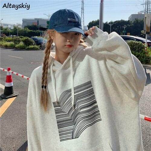 Hoodies Women Casual Harajuku Unisex Autumn Students All-match Couples High Street Loose Boyfriends Hooded Trendy Mujer Popular
