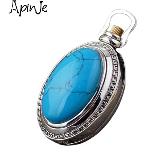 Apinje 925 Sterling Silver Jewelry Agate Necklace Pendant Women Stone Six Words Mantras Openable Box Pendant Fashion Jewelrys