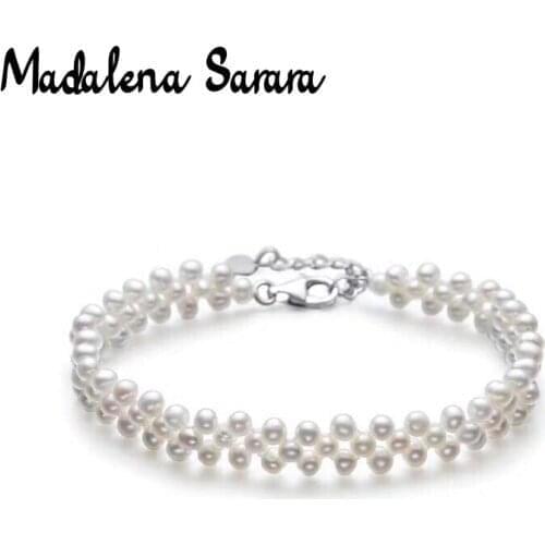 MADALENA SARARA AAA 4-4.5mm Natural White Freshwater Pearl Women Necklace Pearl Jewelry Set