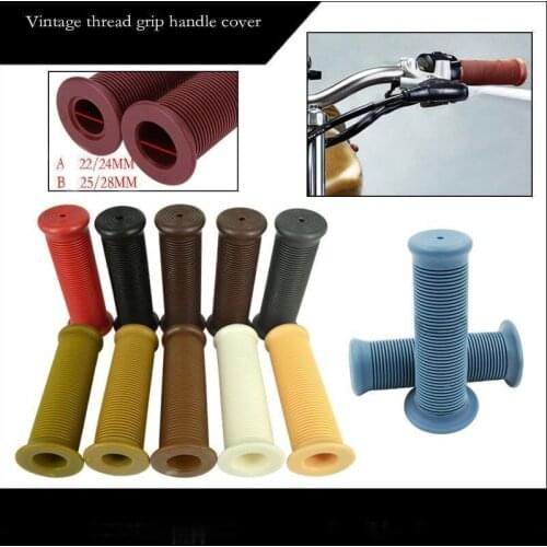 1 Pair 7/8" Motorcycle Handle Bar Retro Rubber Hand Grip for Cafe Racer Bobber Custom Bike Vintage Handlebar Gel Grip Decor Part