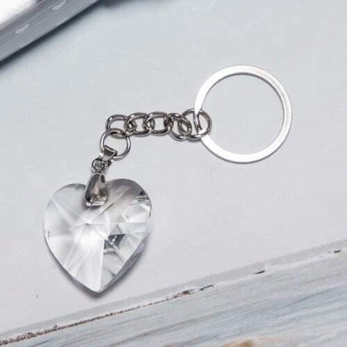 1PCS X Heart Crystal Key Chain In Gift Box Good For Wedding Favors Bridal Shower Party Giveaways