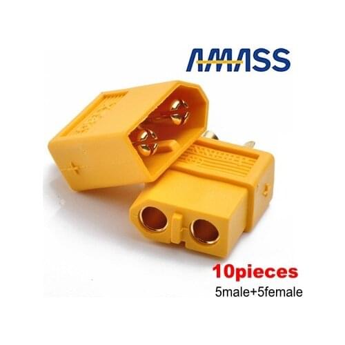 10pieces 100% Original Amass XT60 XT60H With Sheath Housing Bullet Connectors Plugs Male Female FOR Lipo Battery RC planes