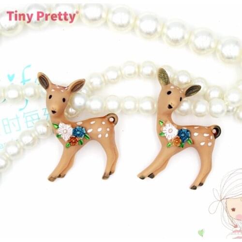 10PCS Resin Spotted Deer Cabochons Painted Sika Deer Ornament Baby Deer Miniature for DIY Craft Project, Jewelry Making