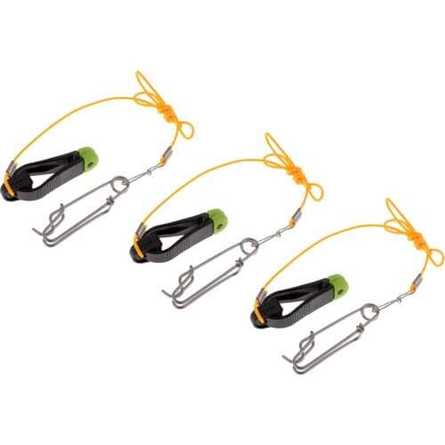 3pcs Power Grip Release Clips with Leader for Planer Board, Downriggers, Outriggers