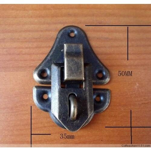 35*50mm Antique hasp Wooden gift box lock Tin trunk buckle Covered button Decoration Gold buckle Wholesale