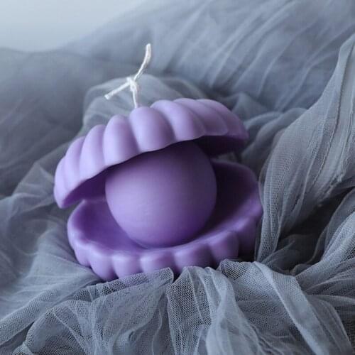 3D Shell Candle Mold Silicone Clay Soap Mould for Making Soy Wax Beeswax Candles Handmade Art Craft E56C