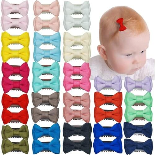 40Pcs 1.8 Inch Baby Hair Clips for Fine Hair Double Layer Hair Bows Baby Small Hair Accessories For Girls Infants