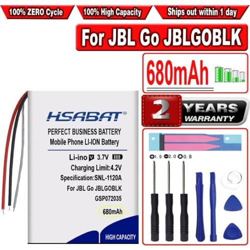HSABAT 680mAh GSP072035 Battery for JBL GO FF, JBL Go, JBLGOBLK