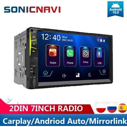 SONIC 2Din Apple Carplay Radio Car Touch Screen 7" Universal Mp5 Player USB Wireless Mirrorlink Bluetooth Autoradio Car Stereo