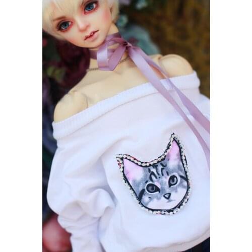 BJD doll shirt white short sleeves T-shirt with picture printing for 1/3 BJD DD SD Uncle doll clothes accessories