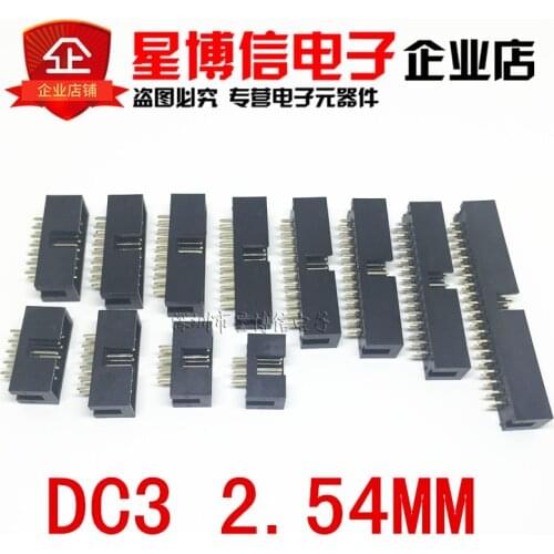 Free Shipping 85PCS DC3 2.54MM 2*3P 4P 5P 6P 7P 8P 9P 10P 12P 13P 15P 20P Socket Header 12 models 180-degrees Simple horn socket