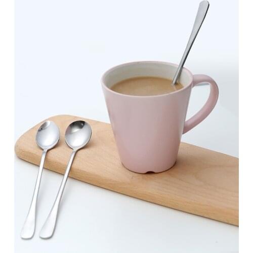 Household Spoon Long Handled Stainless Steel Coffee Spoon Ice Cream Dessert Tea Spoon Kitchen Accessories Stirring Gadgets