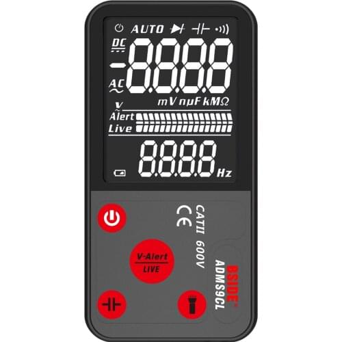 BSIDE ADMS9CLN Digital Multimeter TRMS 9999 Count Ultra-Portable Ohm Volt Amp Tester for Measuring Voltage Current Resistanceght