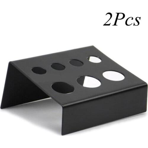 Tattoo Ink Cup Holder 2Pcs 7 Holes High Quality Black Stainless Steel Professional Makeup Bracket Tattoo Accessories for Pigment