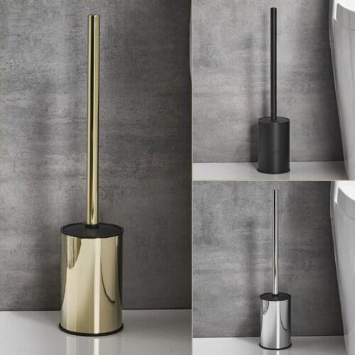 Stainless Steel Toilet Brush Holder Bathroom Cleaning Tool Free Punch Bathroom Accessories Set Cleaning Hardware Durable Type