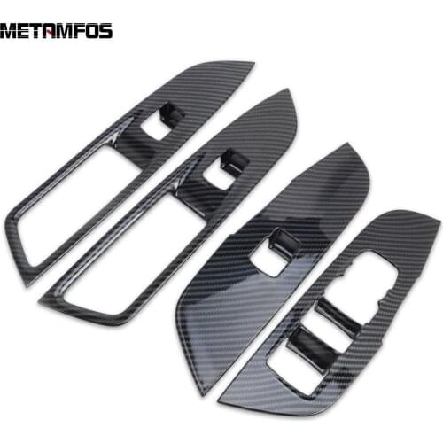 For Chevrolet Blazer 2019 2020 Window Lift Control Button Cover Trim Inside Armrest Frame Carbon Fiber Accessories Car Styling