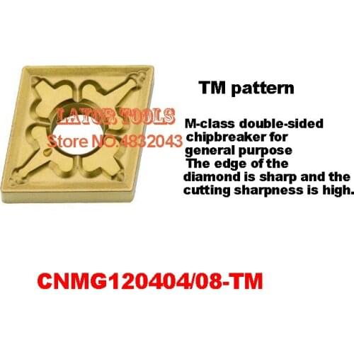 Good wear resistance 10PCS CNMG120404 / CNMG120408 TM Turning Tools Carbide inserts CNC cutting tools for lathe MCKNR/MCLNR