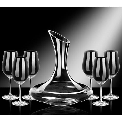 Crystal red wine decanter red wine glass set household luxury high-end European style large goblet 6pcs