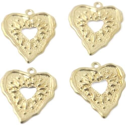 Personality Retro Brass Love Pendant Irregular Heart Shape Pendant Handmade DIY Fashion Jewelry Accessories